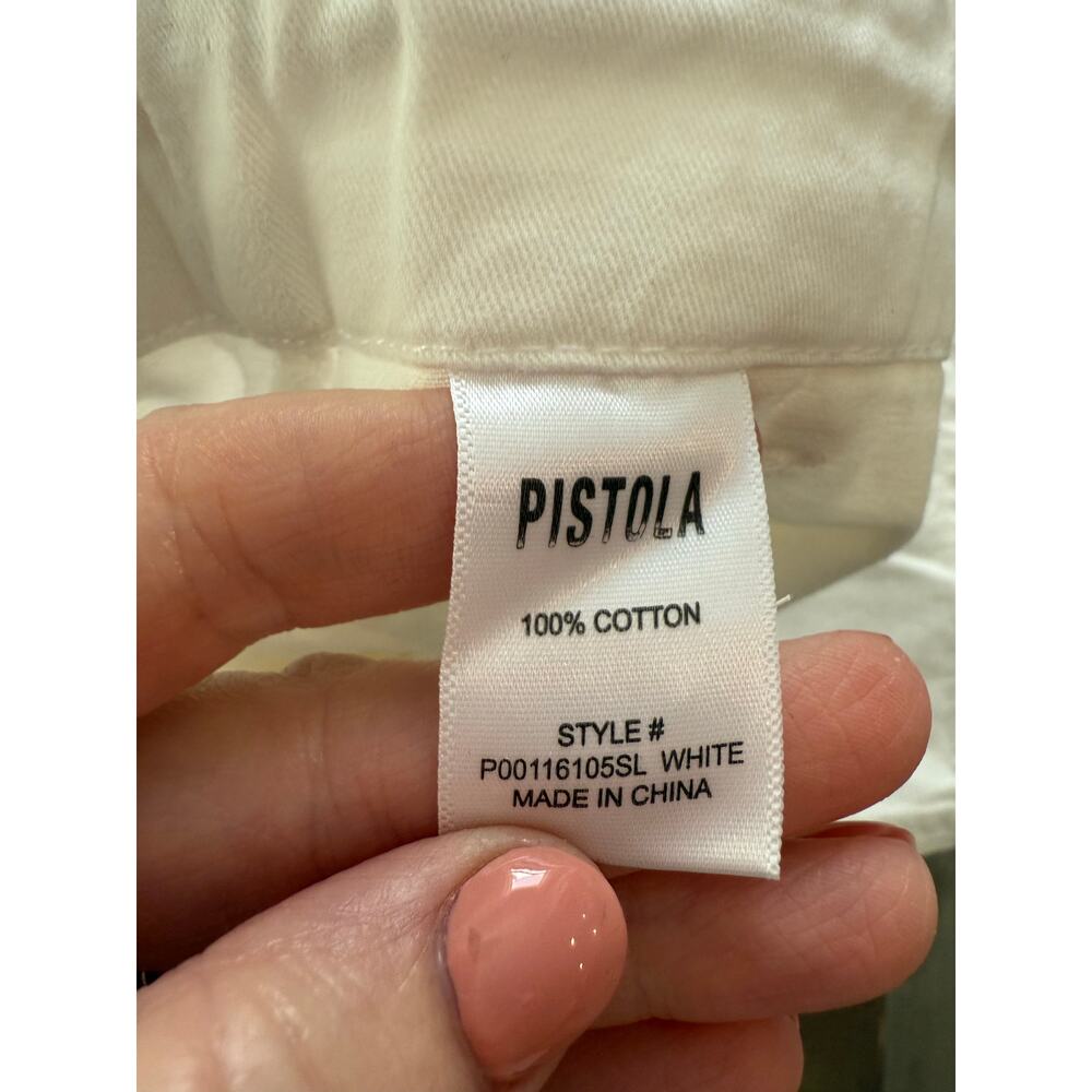 Pistola Sabrina Curve Utility Pant Size 30 White Anthropologie - Picture 8 of 8